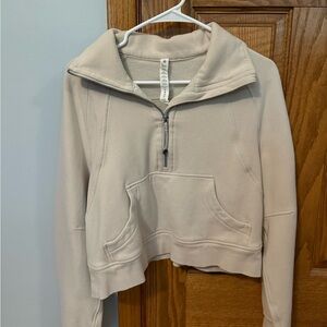 Lululemon scuba oversized funnel neck cream color size xs/s